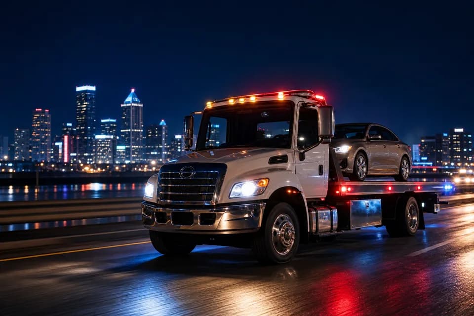 RoadServe tow truck providing 24/7 roadside assistance across India