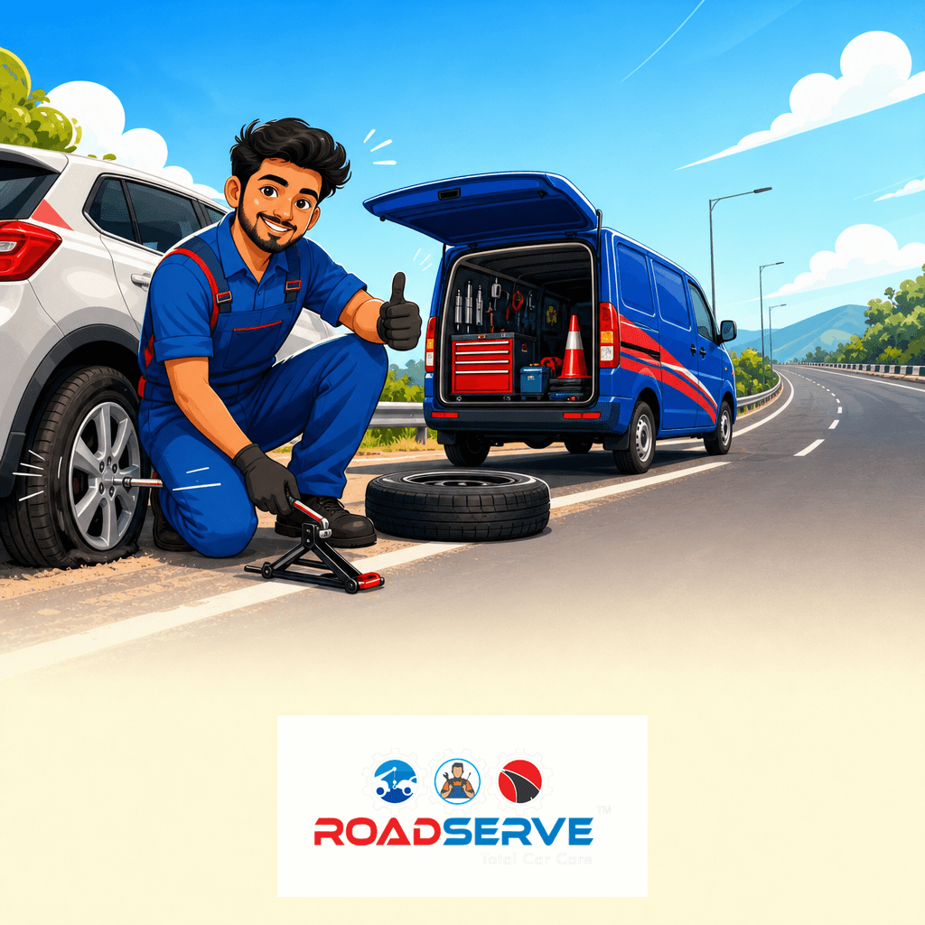 Highway पर टायर पंचर हो गया? मदद यहाँ है!