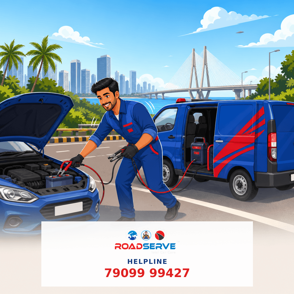 Navi Mumbai में बैटरी डाउन? तुरंत जंप स्टार्ट समाधान
